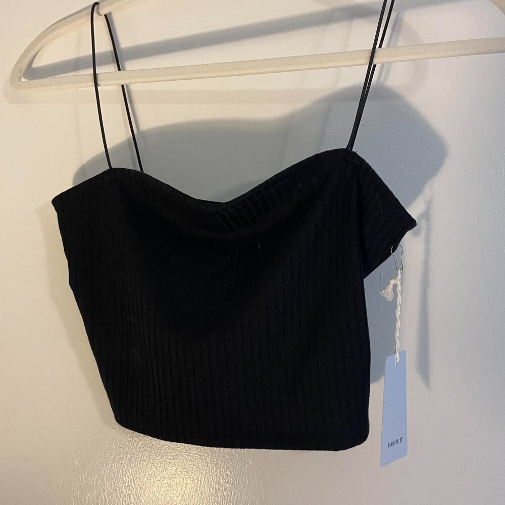 Black forever 21 cropped tank top